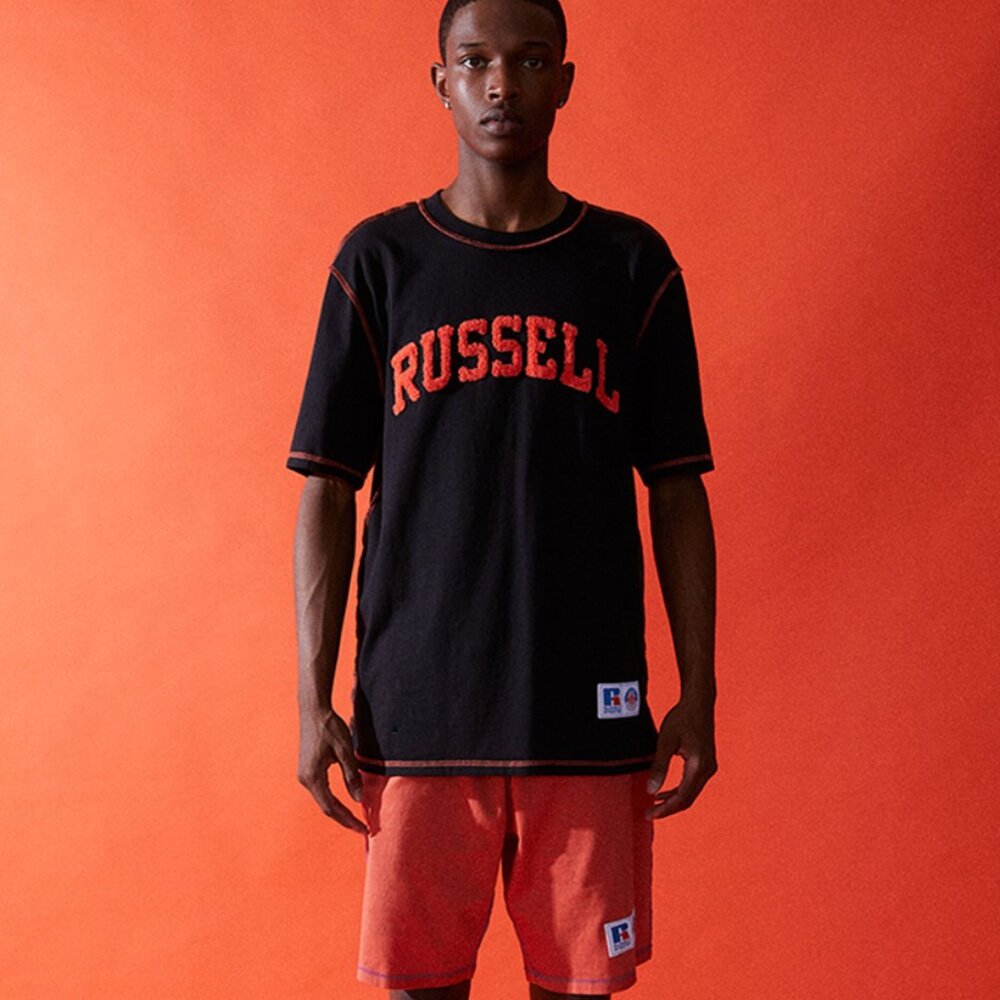 Russell X Asap Rocky T Shirt Short Sleeve Athletic Black and Red Men's Shirt/S